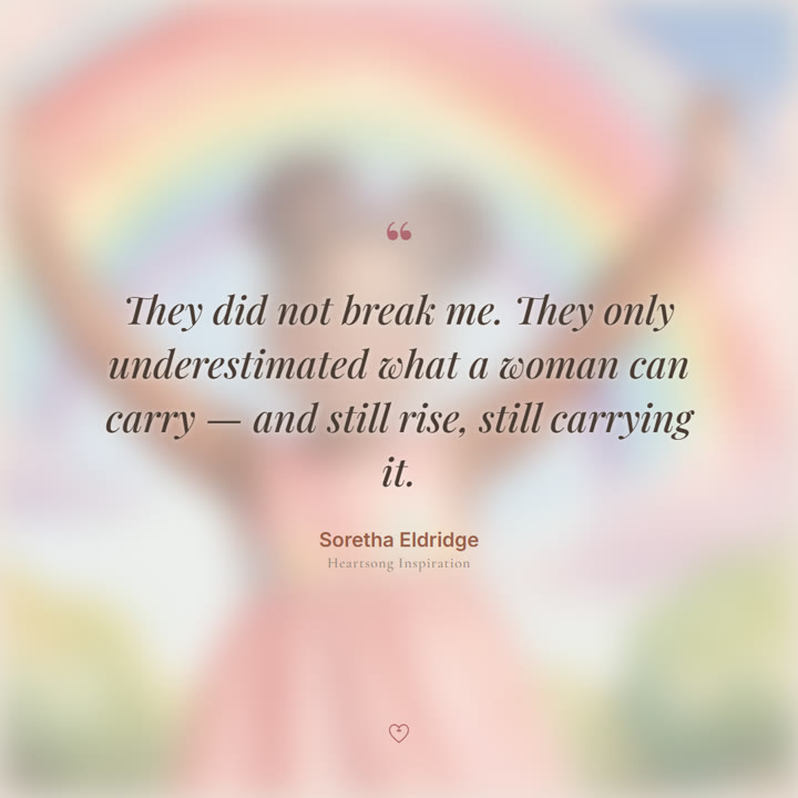 Card: They did not break me. They only underestimated what a woman can carry — and still rise, still carrying it.