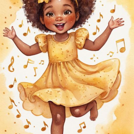 Harmony dancing in her flowered dress