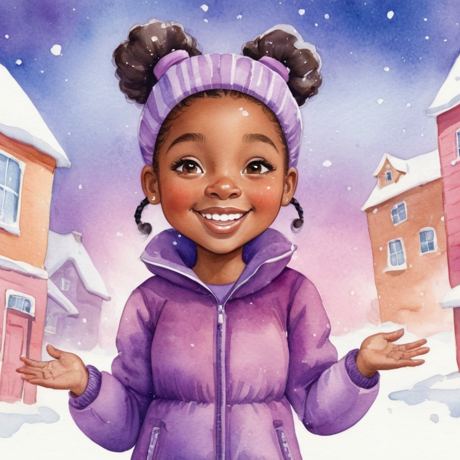 The same girl on a snowy day